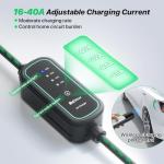 RhEVchar 40A Tesla Charger Level 2 NACS Connector EV Charger 9.6KW Fast Electric Vehicle Charging Stations for Home with 240V NEMA 14-50 Plug, 25FT Cable, Travel Bag, Wireless Port Opener