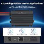 DC to DC Charger with MPPT 12V/24V 50A 720W IP67 Waterproof Auto-Voltage Buck/Boost Charging for Lithium AGM Gel Batteries in RV Marine Off-Road