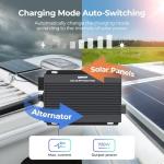 DC to DC Charger with MPPT 12V/24V 50A 720W IP67 Waterproof Auto-Voltage Buck/Boost Charging for Lithium AGM Gel Batteries in RV Marine Off-Road