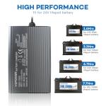 YZPOWER 29.2V 30 Amps LifePO4 Battery Charger for Marine Boat RV Lawn Motor Motorcycle Golf Cart，24v Deep Cycle Rechargeable Batteries Charger AC-DC Charger