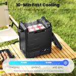 EENOUR D10 12 Volt Car Refrigerator, Portable Freezer 10.6Qt/10L, Compressor Electric Cooler, -4~50℉, 12/24V DC, 110~240V AC, 12V Fridge for Camping, Road Trips, RV, Truck (Battery Included) - Black