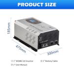 Ampinvt 3000W Peak 9000W Pure Sine Wave Power Inverter Charger,DC 12V to 120V AC for Home RV Camper with LCD Display,Low Frequency Power Inverter