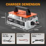 Enjoybot 43.8V 25A Lithium Battery Charger with 0V Smart Charge Function, 36V LiFePO4 Battery Charger AC-DC Smart Charger for 36V LiFePO4 Lithium-Iron Deep Cycle Rechargeable Batteries