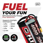 Venom Power - Pro Quad LiPo Battery Fast Charger with LCD Screen - 4 Ports at 100W Each - AC DC 7A Fast NiMH LiHV LiPo Balance Charger Discharger 1S to 6S, Drone, RC Car Battery Charger