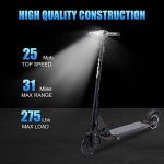 E-TWOW GT SE Electric Scooter, 31 Mile Range, 25 MPH Max Speed, 275lbs Max Load, Adjustable Handlebar Height, Lightweight(29lbs) and Foldable, Great for Commuting, UL Certified(Black)