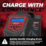 Venom Power - Pro Quad LiPo Battery Fast Charger with LCD Screen - 4 Ports at 100W Each - AC DC 7A Fast NiMH LiHV LiPo Balance Charger Discharger 1S to 6S, Drone, RC Car Battery Charger