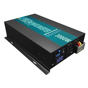 WZRELB 3000Watt Pure Sine Wave Inverter 48V DC to 120V AC with 2 AC Outlets ，HardwireTerminal Block, 2 Sets of Battery Cables for RV, Solar Syste, Camping