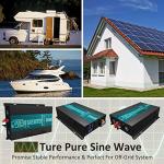 WZRELB 3000Watt Pure Sine Wave Inverter 48V DC to 120V AC with 2 AC Outlets ，HardwireTerminal Block, 2 Sets of Battery Cables for RV, Solar Syste, Camping