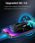 30W Dual Port Fast Car Charger for iPhone & Samsung