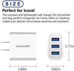 Amoner 2-Pack 15W 3-Port USB Wall Charger