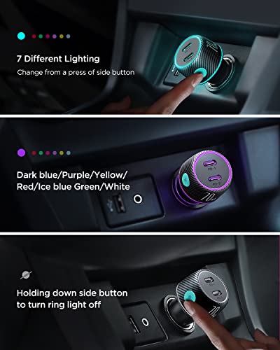 70W Dual USB-C Fast Car Charger Adapter