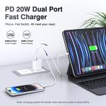 20W USB C Wall Charger Block - 2-Pack