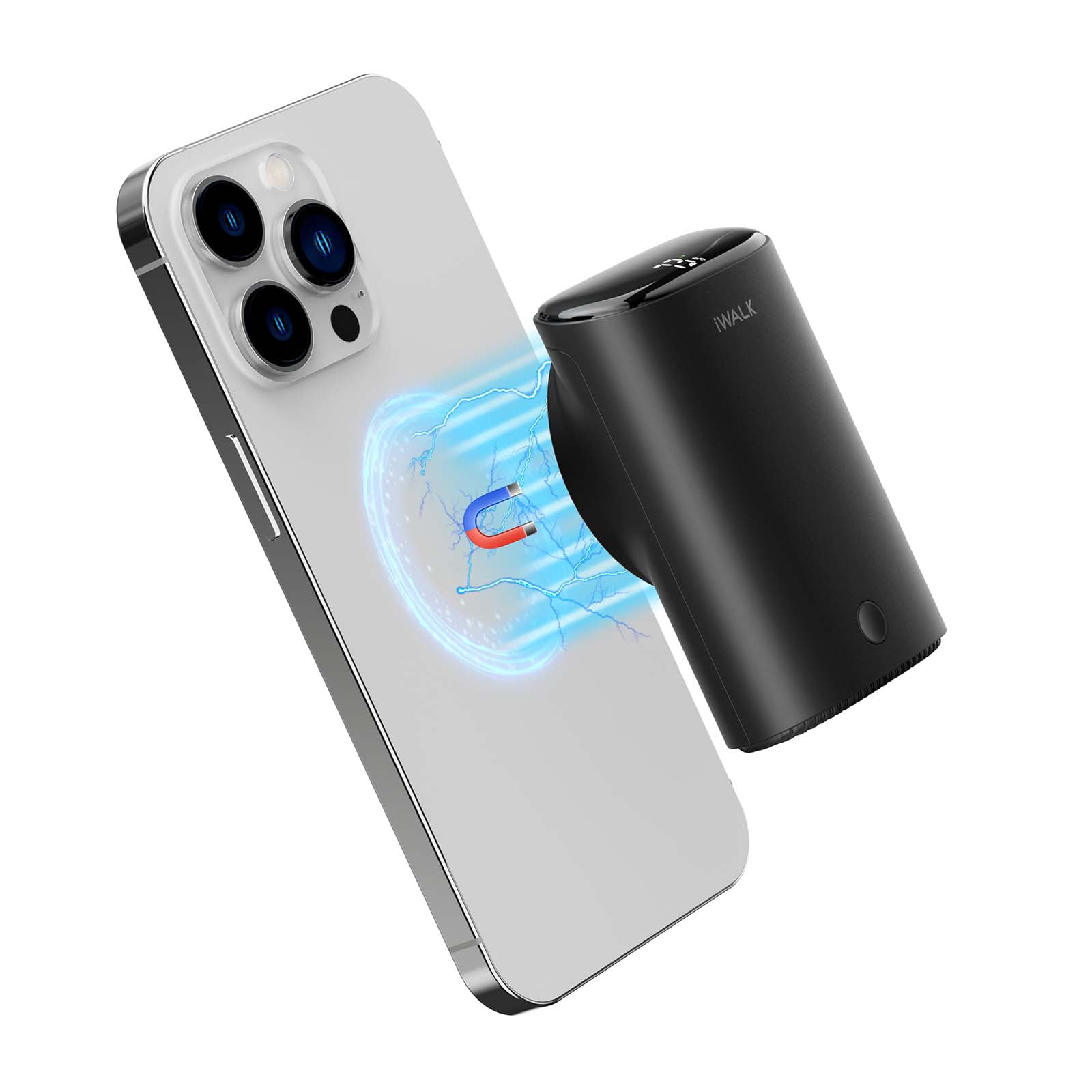 iWALK 9000mAh Magnetic Wireless Power Bank, Black