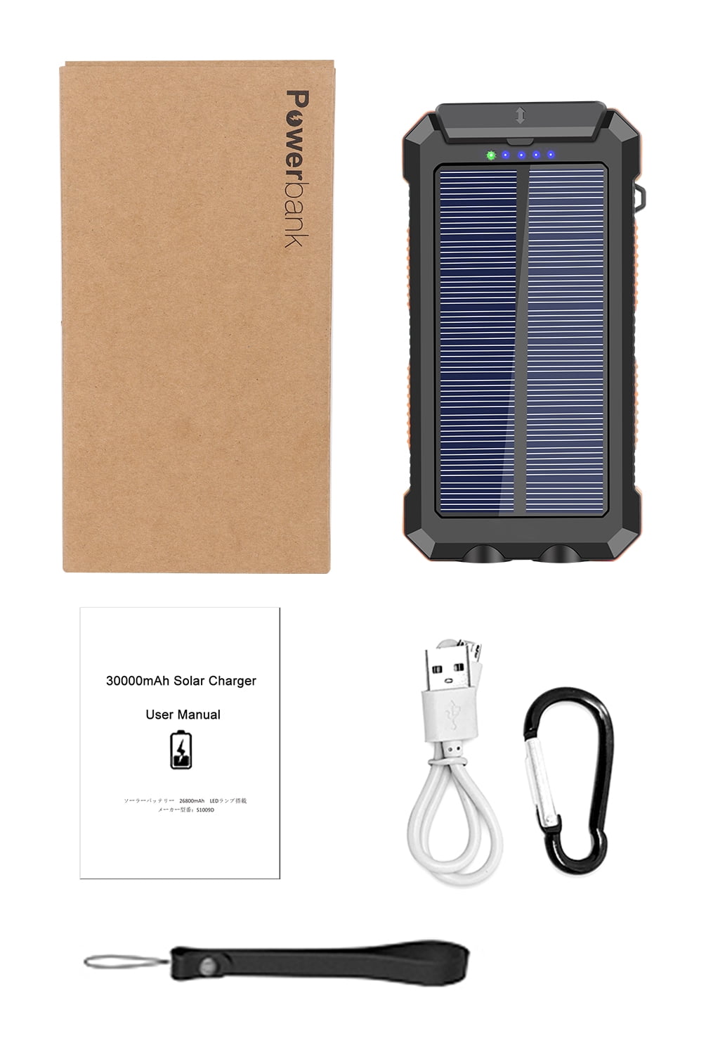 30000mAh Solar Power Bank for Cell Phone