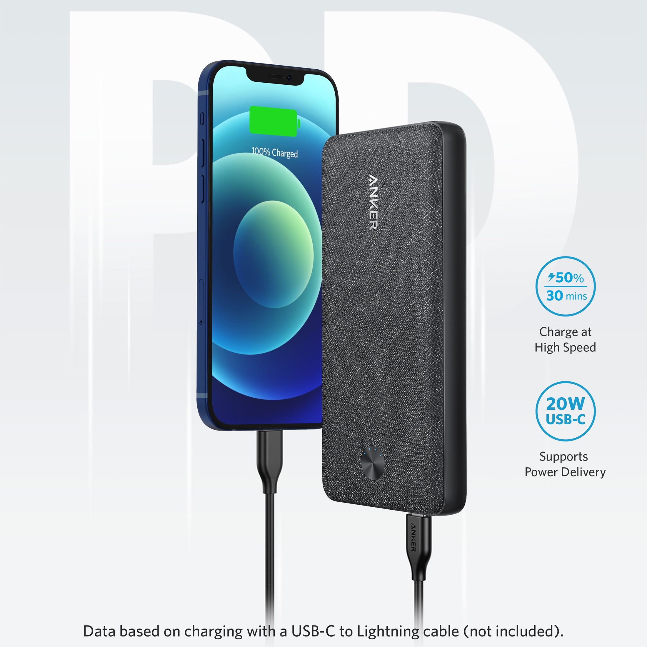 Anker USB-C Portable Charger - Black