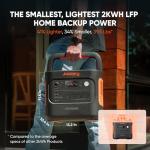 Jackery Explorer 2000 v2 Portable Power Station with Car Charging Cable, 2042Wh LiFePO4 Battery, 2200W Solar Generator, USB-C PD 100W Fast Charging for Camping, Home Use(Solar Panel Optional)