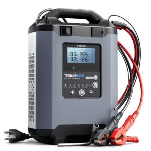 Car Battery Charger TOPDON T90A, 12/24V Automatic Smart Battery Maintainer & Desulfator & Trickle Charger with Overcharge Protection & Temperature Compensation, 5A-90A Adjustable Charging Current