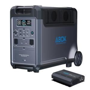 Portable Power Station with Alternator Charger, 3840Wh LiFePO4 Battery, 3600W Electric Solar Generator for Garage, Home, Off-Grid Living,RVs Power Outages