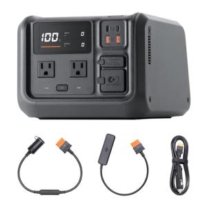 DJI Power 500 Car Power Combo, 512Wh Portable Power Station with Car Power Outlet to SDC Power Cable and SDC to Car Charger Plug Power Cable, 1000W Max Output, Generator for Road Trips