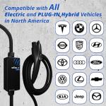 Grizzl-E Mini Connect Level 1-2 Portable Electric Vehicle (EV) Charger up to 40 Amp, UL Certified, Indoor/Outdoor Electric Car Fast Charging Station, NEMA 14-50 Plug, 25 feet Cable, J1772 Connector