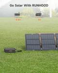 RUNHOOD Rallye 600 Pro Portable Power Station, 4×324Wh Hot-Swappable Batteries (1296Wh), 600W Pure Sine Wave AC Output, 80W AC Adapter & UE256 Expansion Compatible, Solar Generator for Camping