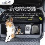 IceCove Air Conditioner with Add-on Battery 2500BTU Portable Car AC Unit, 250W Low Power Consumption, 25.5VDC, 2 Fan Speed, 3 Light Mode for Tent Camping RV Truck Van Life Home, Gray