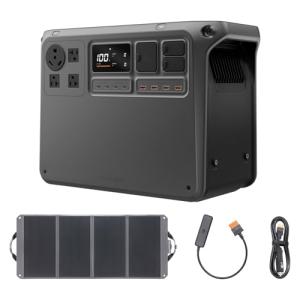 DJI Power 2000 Portable Power Station, Solar Generator with Panel, 2048Wh LFP Battery, 3000W Output, Car Power Outlet to SDC Power Cable, Car Charging, Camping, Road Trip, RV