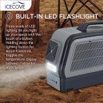 IceCove Air Conditioner with Add-on Battery 2500BTU Portable Car AC Unit, 250W Low Power Consumption, 25.5VDC, 2 Fan Speed, 3 Light Mode for Tent Camping RV Truck Van Life Home, Gray
