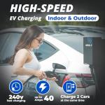 Grizzl-E Duo Level 2 Plug in EV Charger, up to 40 Amp, Two 24 feet Premium Cables (14-50 Plug)