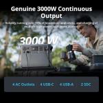 DJI Power 2000 Portable Power Station, Solar Generator with Panel, 2048Wh LFP Battery, 3000W Output, Car Power Outlet to SDC Power Cable, Car Charging, Camping, Road Trip, RV