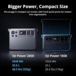 DJI Power 2000 Portable Power Station, Solar Generator with Panel, 2048Wh LFP Battery, 3000W Output, Car Power Outlet to SDC Power Cable, Car Charging, Camping, Road Trip, RV