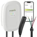 EMPORIA Level 2 EV Charger w/NACS, Compatible with Tesla - 48 amp Electric Car Charger, Preconfigured for Hardwired Install with Whip, UL/Energy Star WiFi-Enabled EVSE, 24ft Cable, White