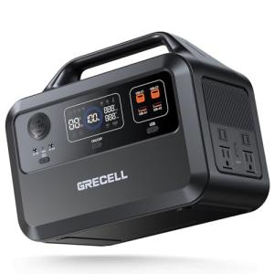 GRECELL Portable Power Station 600W(Peak 1200W), 460Wh LiFePO4 Battery, 1.5hrs Fast Charging, 110V Pure Sine Wave AC Outlet Backup Lithium Battery for Outdoors Camping Travel Hunting Home Blackout