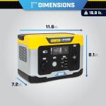 Champion Power Equipment 201189 579-Wh Power Station 1200/600-Watt Portable Lithium-Ion Battery Solar Generator