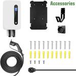 PRIMECOM 40 / 32Amp Smart Electric Vehicle EV Wall Charging Station - Level 2 EVSE- 220/240 Volt- 40/32 Amp Electric Car Charger, Plug-in 30 ft Wall-Charger (40AMP 30FT HARDWIRE)