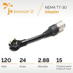 J+ Booster 2 Electric Vehicle EV Charger with TT-30 Adapter | Level 2 Portable 40 Amp Fast Charging Station for All EV's Home Indoors or Outdoors, ETL Certified, EVSE
