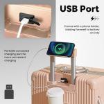 Wodtip 20-Inch Carry-On with USB Port & Cup Holder