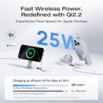 EF ECOFLOW Rapid Pro 3-in-1 Wireless Charger Stand, Qi2.2 35W Fast Portable Wireless Charger, Foldable Charging Station for iPhone 17/16/15/14, Apple Watch, AirPods (Not Power Bank),White