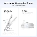 EF ECOFLOW Rapid Pro 3-in-1 Wireless Charger Stand, Qi2.2 35W Fast Portable Wireless Charger, Foldable Charging Station for iPhone 17/16/15/14, Apple Watch, AirPods (Not Power Bank),White