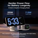 EF ECOFLOW Rapid Pro 3-in-1 Wireless Charger Stand, Qi2.2 35W Fast Portable Wireless Charger, Foldable Charging Station for iPhone 17/16/15/14, Apple Watch, AirPods (Not Power Bank),White