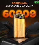 Portable Charger Power Bank, 60000mAh Battery Pack with 3 in 1 USB-C/iOS/Micro-USB Cable, 22.5W Fast Charging Portable Phone Charger, Travel Camping Essential Powerbank for iPhone 17/16/15/14 Samsung