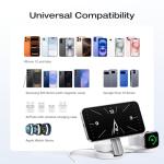 EF ECOFLOW Rapid Pro 3-in-1 Wireless Charger Stand, Qi2.2 35W Fast Portable Wireless Charger, Foldable Charging Station for iPhone 17/16/15/14, Apple Watch, AirPods (Not Power Bank),White