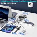 600W USB C Fast Charger Block, 8 Port USB Charging Station, GaN Ⅲ Pro Double 140W Port Charging Station for Multiple Devices,Laptop Wall Charger Compatible with DELL, MacBook,iPhone 17,Galaxy S24
