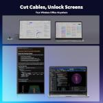 ZSCMALLS Battery Wireless Portable Monitor, 8000mAh 15.6" 1080P IPS USB-C/HDMI Second Screen, Built-in Speakers, Support AirPlay/Miracast for Laptop/Phone/Tablet/Switch/Xbox