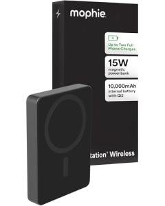 Mophie Powerstation Wireless Slim 10,000mAh Power Bank – MagSafe Compatible, 15W Qi2-Certified, 30W USB-C PD Fast Charging, Slim Battery Pack for iPhone, Android, Travel & Airplane Use