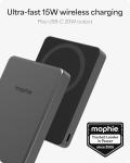 Mophie Powerstation Wireless Slim 10,000mAh Power Bank – MagSafe Compatible, 15W Qi2-Certified, 30W USB-C PD Fast Charging, Slim Battery Pack for iPhone, Android, Travel & Airplane Use