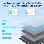 E-POWO 60W Portable Solar Panels Chargers with USB-C, USB-A and DC Outputs Foldable IP67 Waterproof Solar Panel for Camping,Power Emergency for Small Power Station,Phones, Power Banks