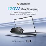 EF ECOFLOW Rapid Power Bank, 25,000mAh, 170W, 100W Built-in and Retractable Cables, Portable Charger with Triple 100W USB-C Port, Compatible with iPhone 17/16/15/14, Samsung, Laptop and More, Green