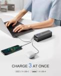 Powdeom 140W Power Bank, 27000mAh 3-Port Portable Laptop Charger, Smart Digital Display, 140W USB C Fast Recharge, PD3.1 Battery Pack for iPhone, MacBook, iPad, Samsung, Steam Deck etc