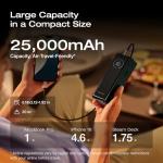 EF ECOFLOW Rapid Power Bank 25,000mAh, 170W Portable Charger with Dual 140W USB-C Ports for Multi-Device Charging, Smart TFT Screen, Compatible with iPhone 17/16/15/14, Samsung, Laptop (Green)